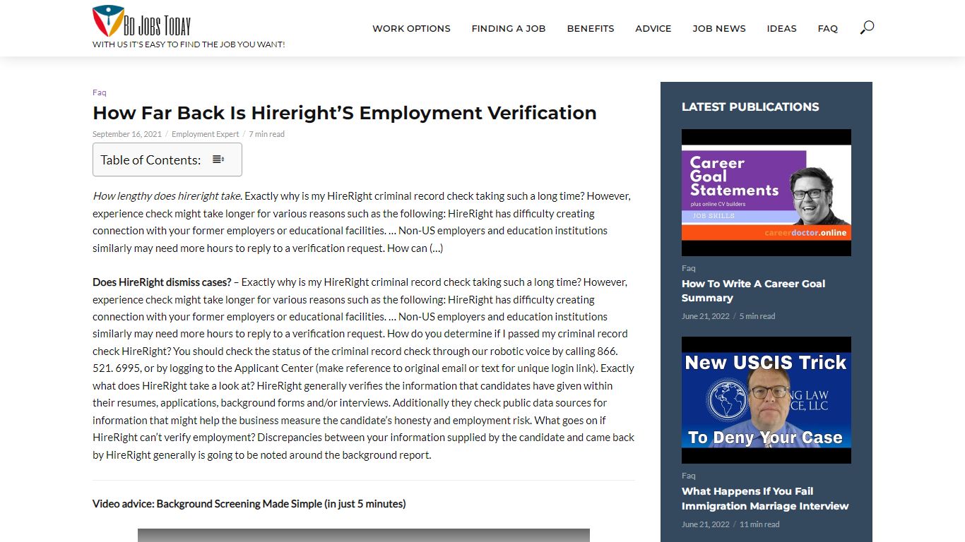 How Far Back Is Hireright’S Employment Verification